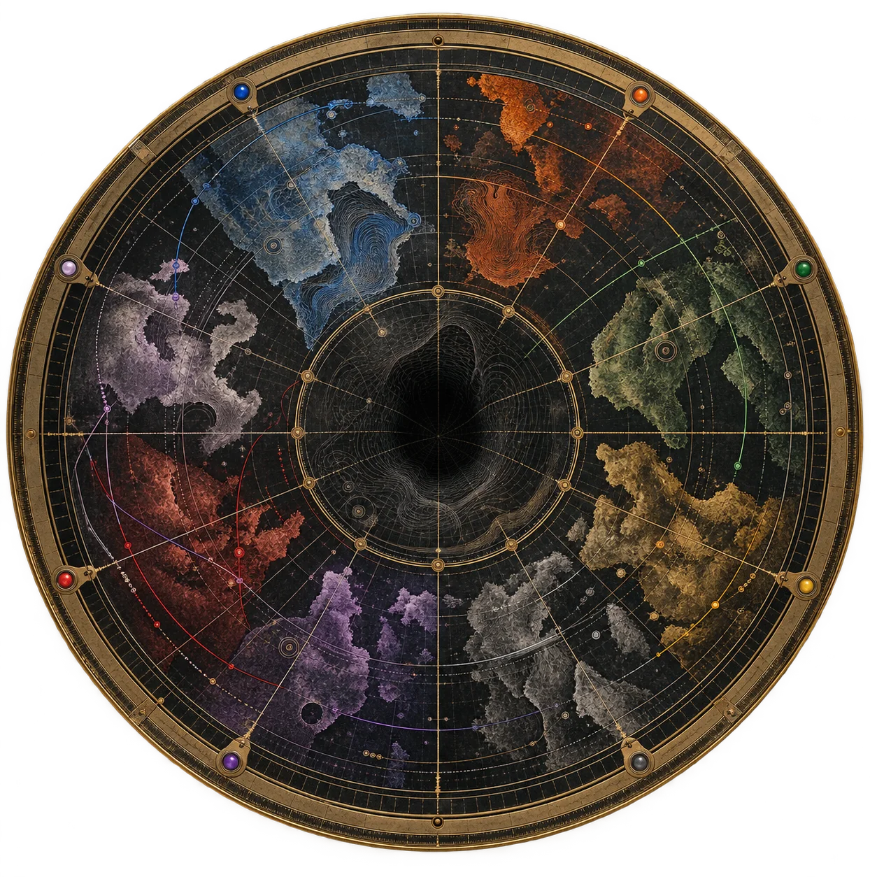 Circular GPI map divided into eight branch jurisdictions